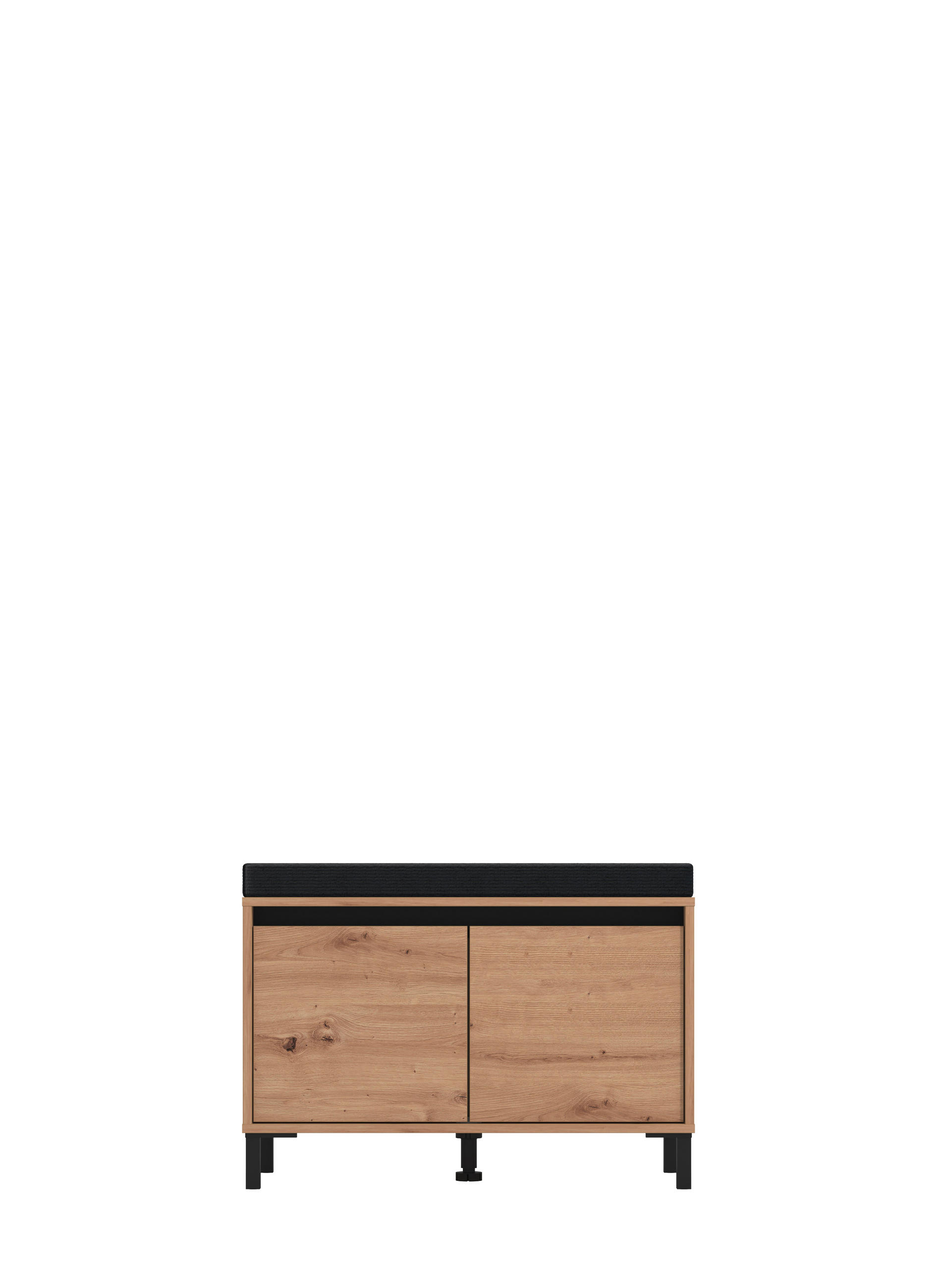 előszobapad 80/52/40 cm  - fekete/Artisan tölgy, Modern, faalapú anyag/textil (80/52/40cm) - Xora