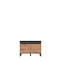előszobapad 80/52/40 cm  - fekete/Artisan tölgy, Modern, faalapú anyag/textil (80/52/40cm) - Xora