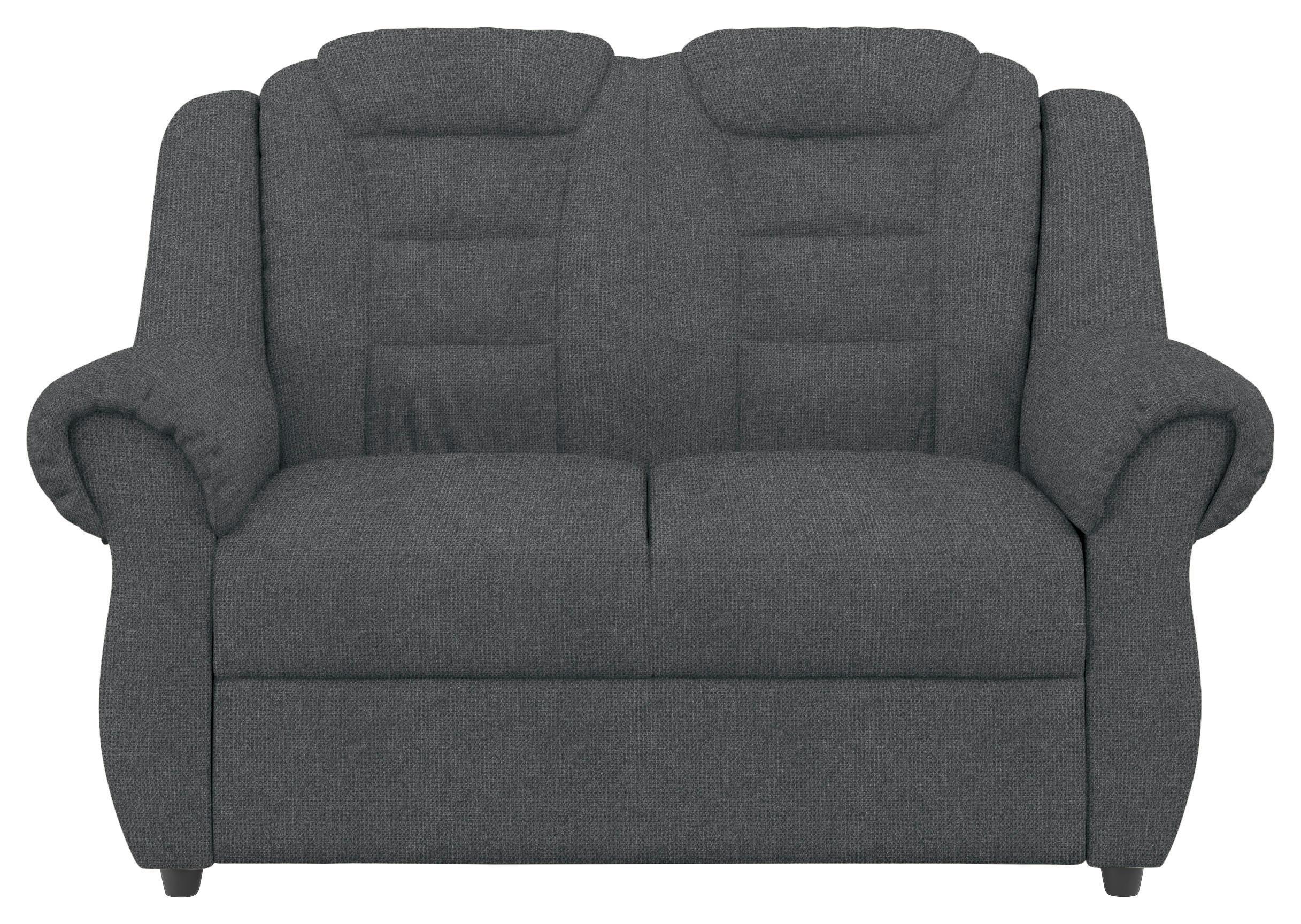 2-SITZER-SOFA Chenille Dunkelgrau  - Dunkelgrau/Schwarz, KONVENTIONELL, Kunststoff/Textil (145/102/101cm) - Livetastic