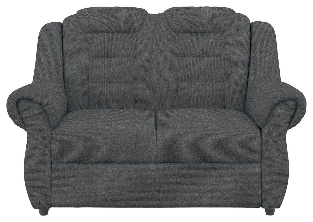 2-SITZER-SOFA in Chenille Dunkelgrau  - Dunkelgrau/Schwarz, Konventionell, Kunststoff/Textil (145/102/101cm) - Livetastic