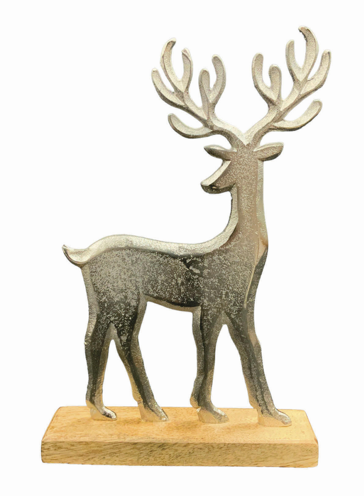 DEKORENTIER  - Silberfarben/Braun, LIFESTYLE, Holz/Metall (17/27/5cm) - X-Mas