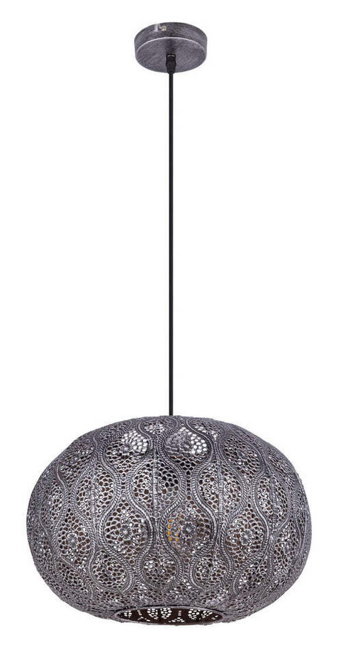 VISEČA SVETILKA        30/120 cm      E27 - srebrne barve/črna, Trend, kovina/umetna masa (30/120cm) - Globo