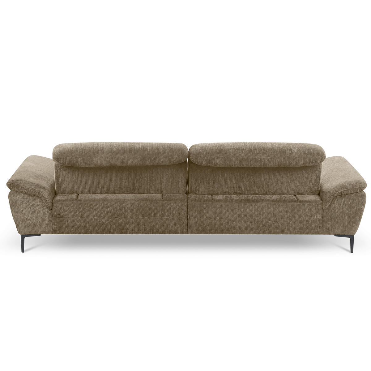 ECKSOFA  Webstoff Taupe  - Taupe/Schwarz, Design, Textil/Metall (268/195cm) - Livetastic