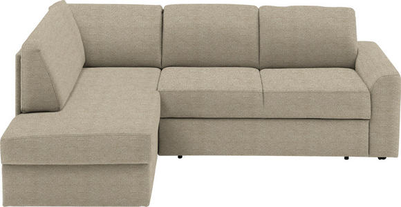 ECKSOFA in Webstoff Beige  165/224 cm  - Beige/Schwarz, KONVENTIONELL, Kunststoff/Textil (165/224cm) - Xora
