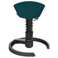 BÜROHOCKER   Schwarz, Petrol  - Petrol/Schwarz, Basics, Textil/Metall (55/45,66/55cm) - Aeris