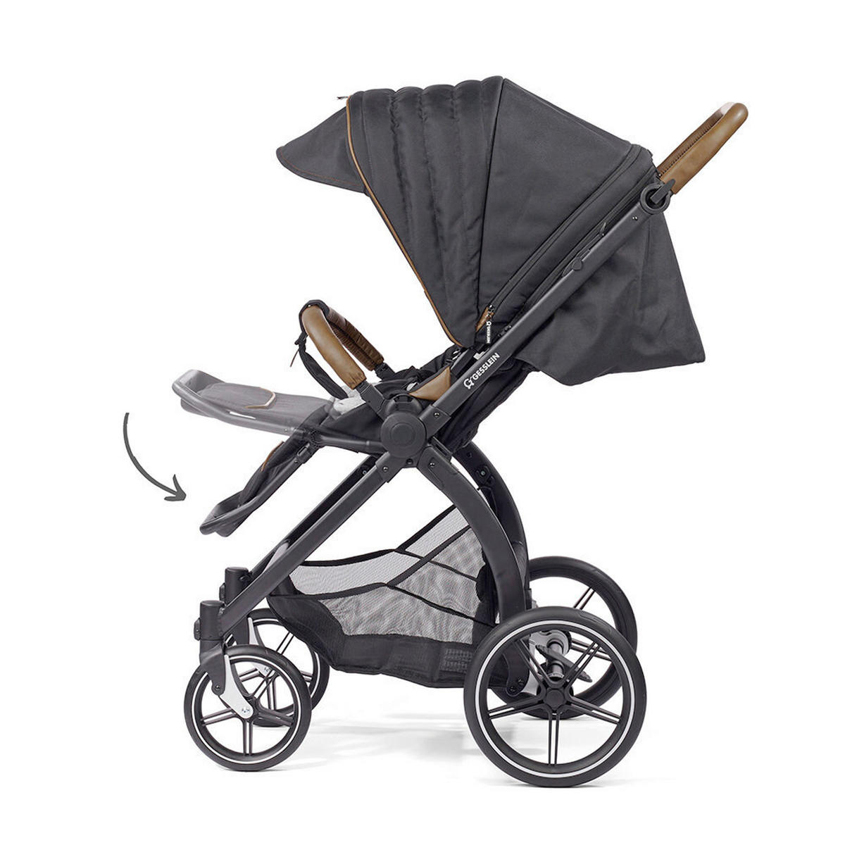 KOMBIKINDERWAGEN FX4 Swing Set  - Schwarz, Basics, Metall (100/55/130cm) - Gesslein