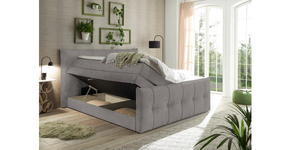 BOXSPRINGBETT 180/200 cm  in Dunkelgrau  - Dunkelgrau/Schwarz, Basics, Holzwerkstoff/Kunststoff (180/200cm) - Esposa