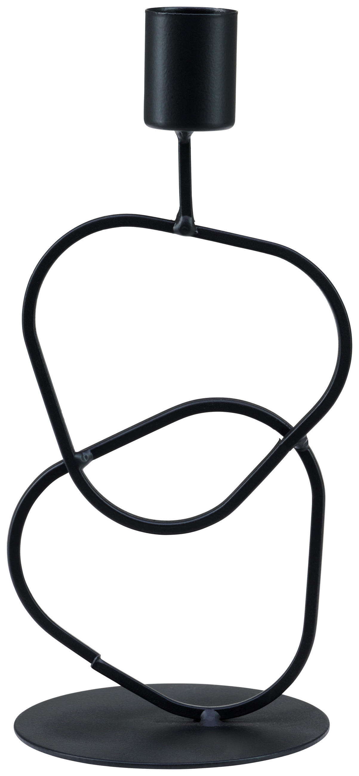 GYERTYATARTÓ - fekete, Basics, fém (8/18,5/8cm) - Ambia Home