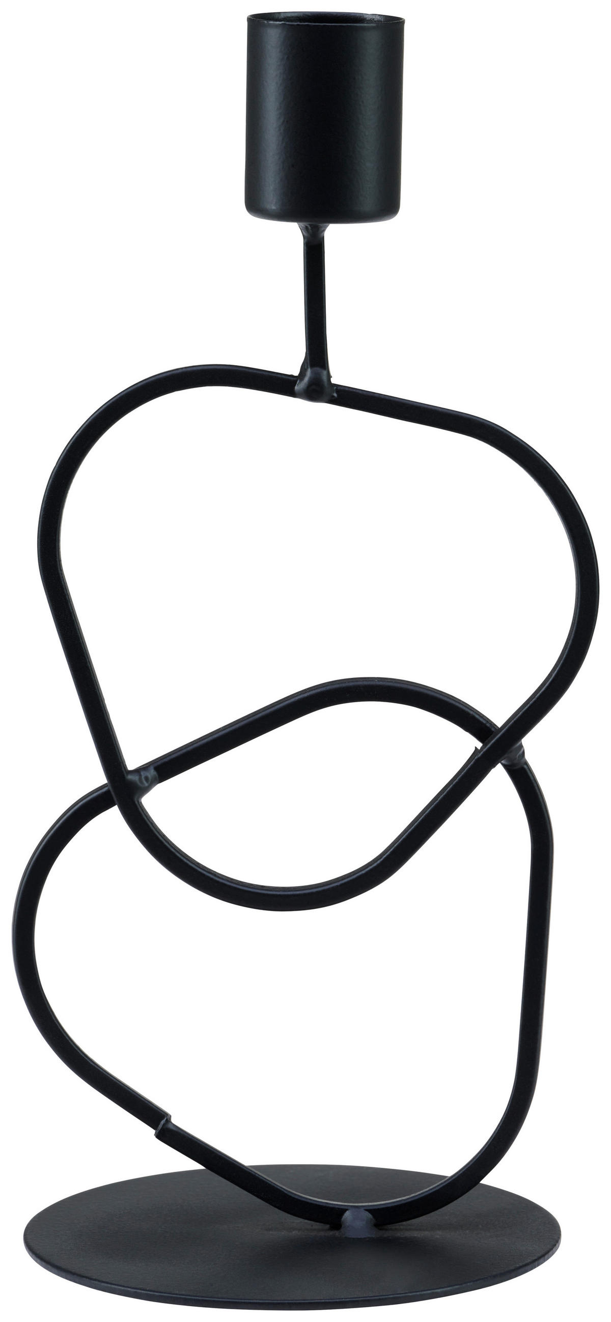 GYERTYATARTÓ - fekete, Basics, fém (8/18,5/8cm) - Ambia Home