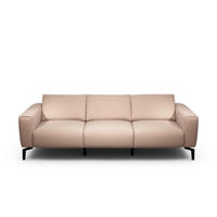3-SITZER-SOFA Chenille Rosa  - Schwarz/Rosa, Design, Textil/Metall (250/86/86-94cm) - SENSOO