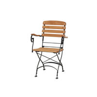 GARTENKLAPPSESSEL Robinie Stahl Schwarz, Robinienfarben  - Robinienfarben/Schwarz, KONVENTIONELL, Holz/Metall (60/87/57cm) - Siena Garden