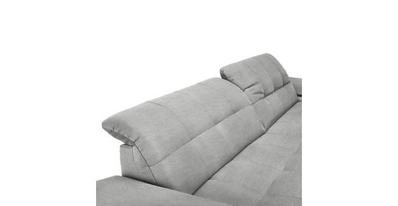 ECKSOFA in Mikrofaser Hellgrau  - Chromfarben/Hellgrau, Design, Textil/Metall (265/180cm) - Carryhome