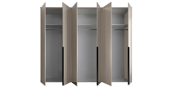 DREHTÜRENSCHRANK  in Kaschmir  - Kaschmir/Schwarz, MODERN, Glas/Holzwerkstoff (270/225/52cm) - Carryhome