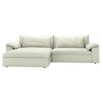 ECKSOFA  Chenille Creme  - Creme/Schwarz, Modern, Kunststoff/Textil (198/306cm) - Carryhome