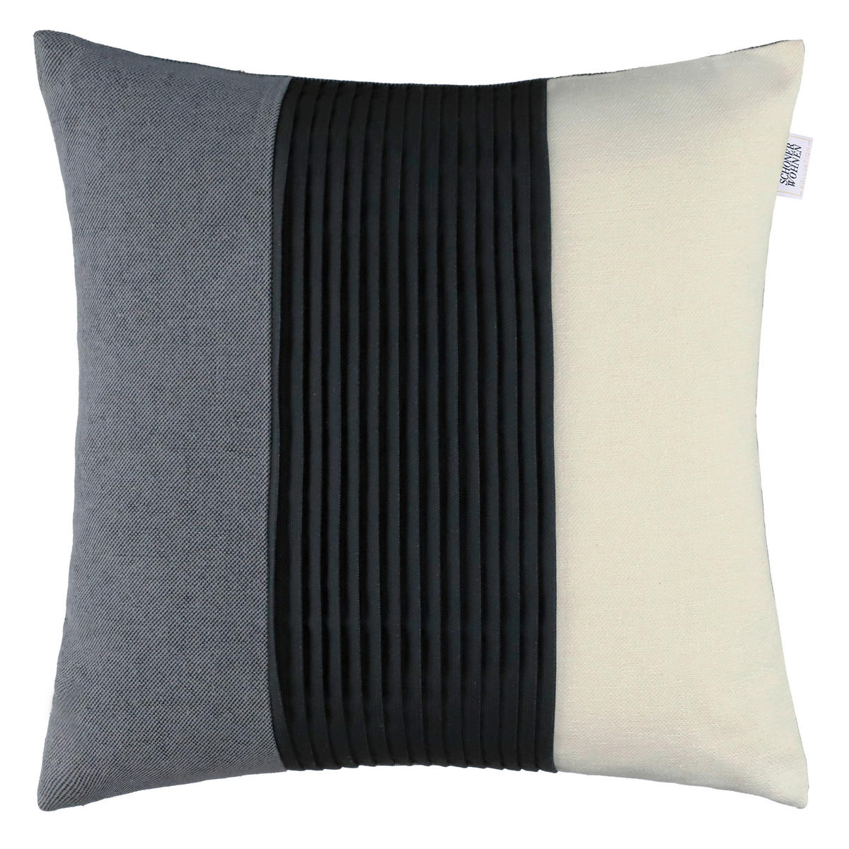 DEKORATIVNA JASTUČNICA 45/45 cm  - siva/bela, Osnovno, tekstil (45/45cm) - Schöner Wohnen