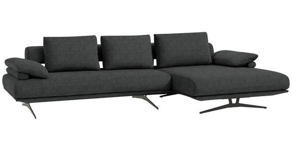 ECKSOFA in Chenille Anthrazit 334/168 cm - Anthrazit/Schwarz, Design, Textil/Metall (334/168cm) - Dieter Knoll