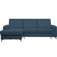 ECKSOFA Webstoff Blau  - Blau/Schwarz, Konventionell, Textil/Metall (167/247cm) - Stylife