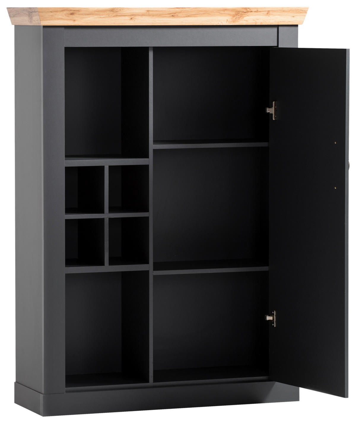 HIGHBOARD  in 107/146/38 cm  - Anthrazit/Silberfarben, Design, Holzwerkstoff/Metall (107/146/38cm) - MID.YOU