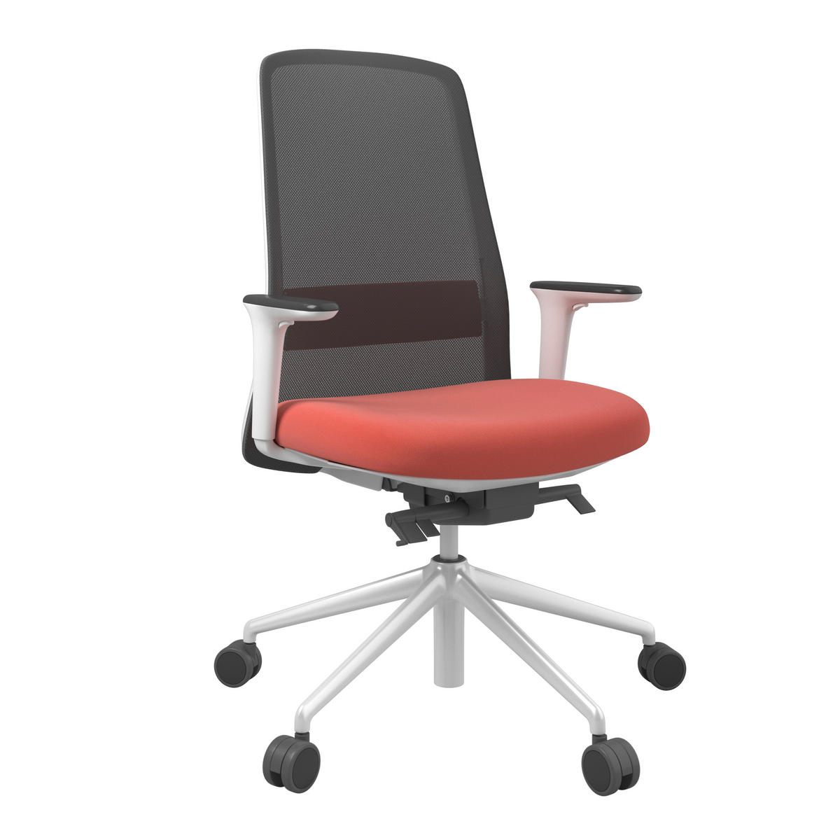 DREHSTUHL Orange, Schwarz, Weiß  - Schwarz/Orange, MODERN, Kunststoff/Textil (70/103-115/70cm)