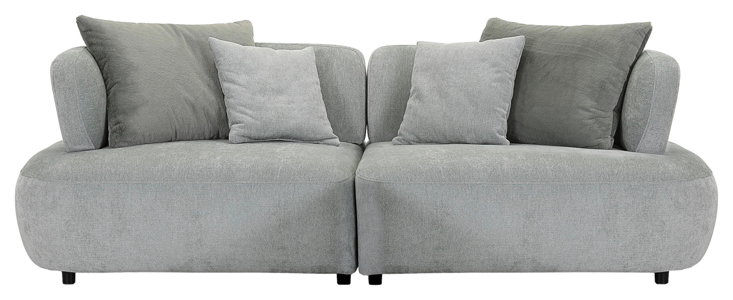 BIGSOFA Flachgewebe Mintgrün  - Salbeigrün/Schwarz, MODERN, Kunststoff/Textil (240/80/120cm) - Ambia Home