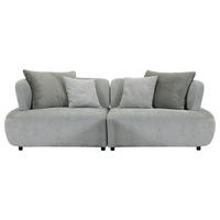 BIGSOFA Flachgewebe Mintgrün  - Salbeigrün/Schwarz, MODERN, Kunststoff/Textil (240/80/120cm) - Ambia Home