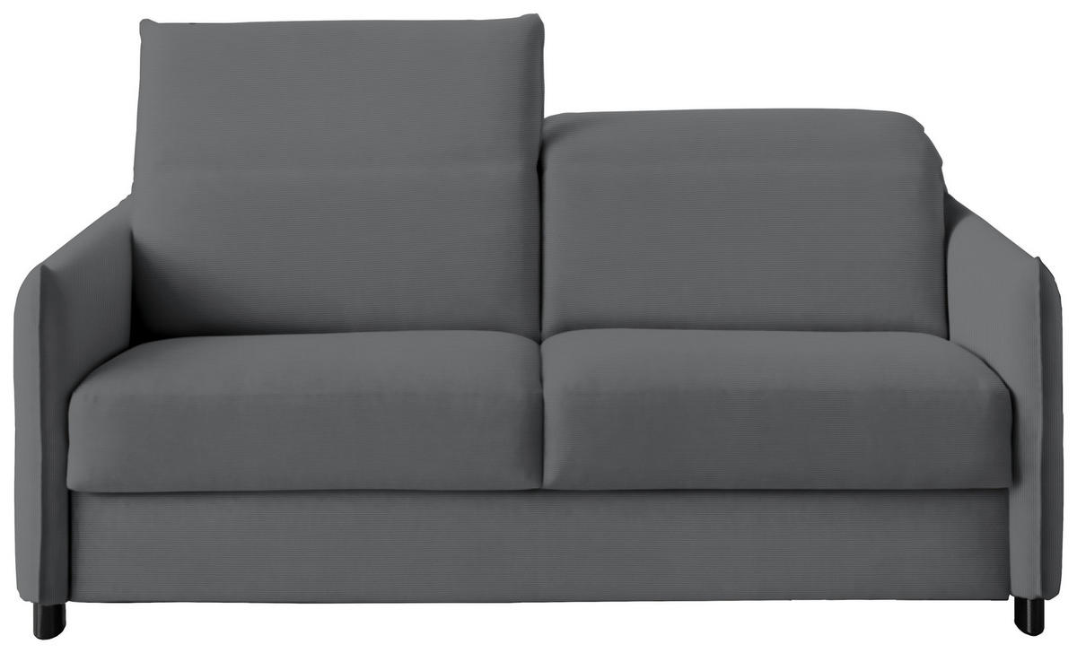 SCHLAFSOFA in Textil Dunkelgrau  - Dunkelgrau/Schwarz, Konventionell, Textil/Metall (188/84-105/100cm) - Bali