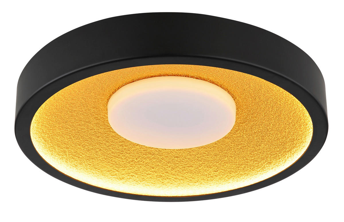 LED-DECKENLEUCHTE 40/8,7 cm   - Goldfarben/Schwarz, Design, Kunststoff/Metall (40/8,7cm) - Globo
