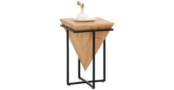 BEISTELLTISCH in Holz, Metall 36/36/56 cm  - Schwarz/Akaziefarben, Trend, Holz/Metall (36/36/56cm) - Ambia Home