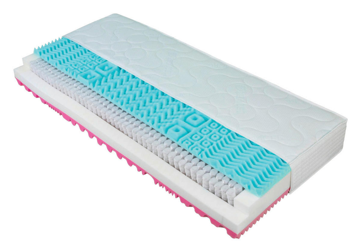 TASCHENFEDERKERNMATRATZE 160/200 cm Höhe ca. 23 cm  Wendematratze mit unterschiedlichen Härtegraden, H2 + H3 = mittel + fest  - Basics, Textil (160/200cm) - MID.YOU