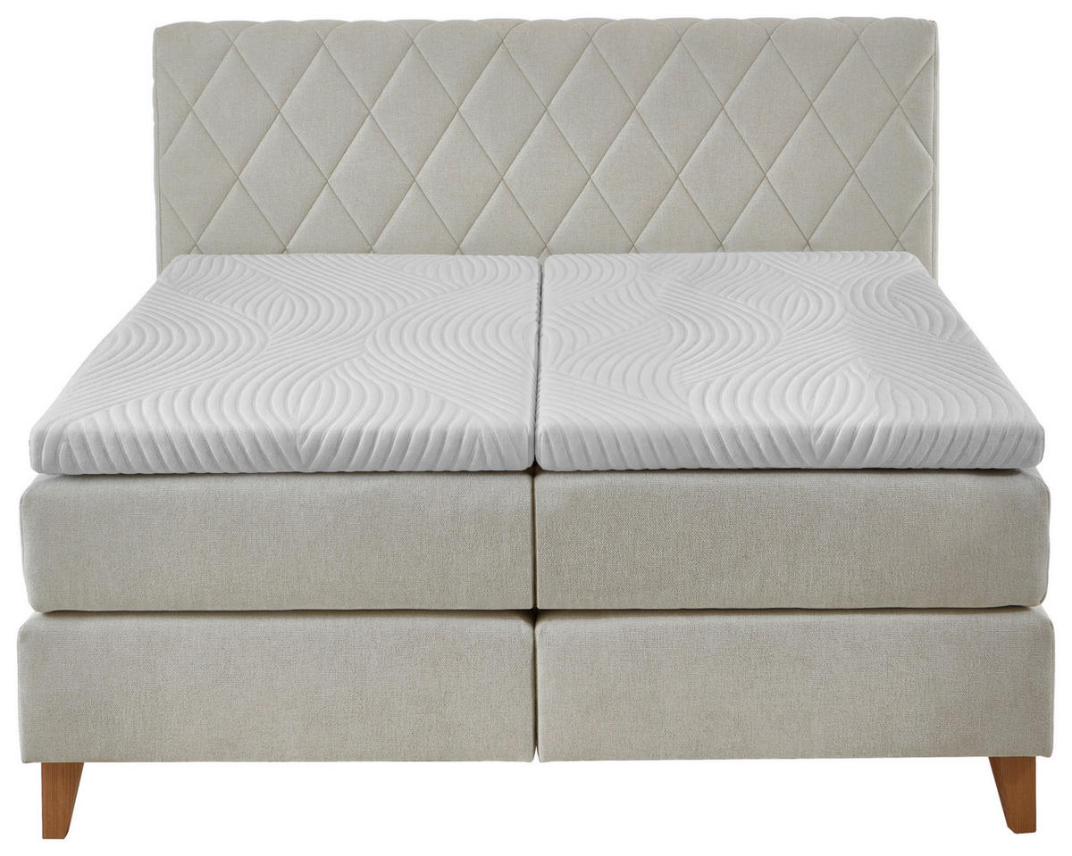 BOXSPRINGBETT 200/200 cm  Naturfarben  - Naturfarben, Modern, Holz/Textil (200/200cm) - Hukla