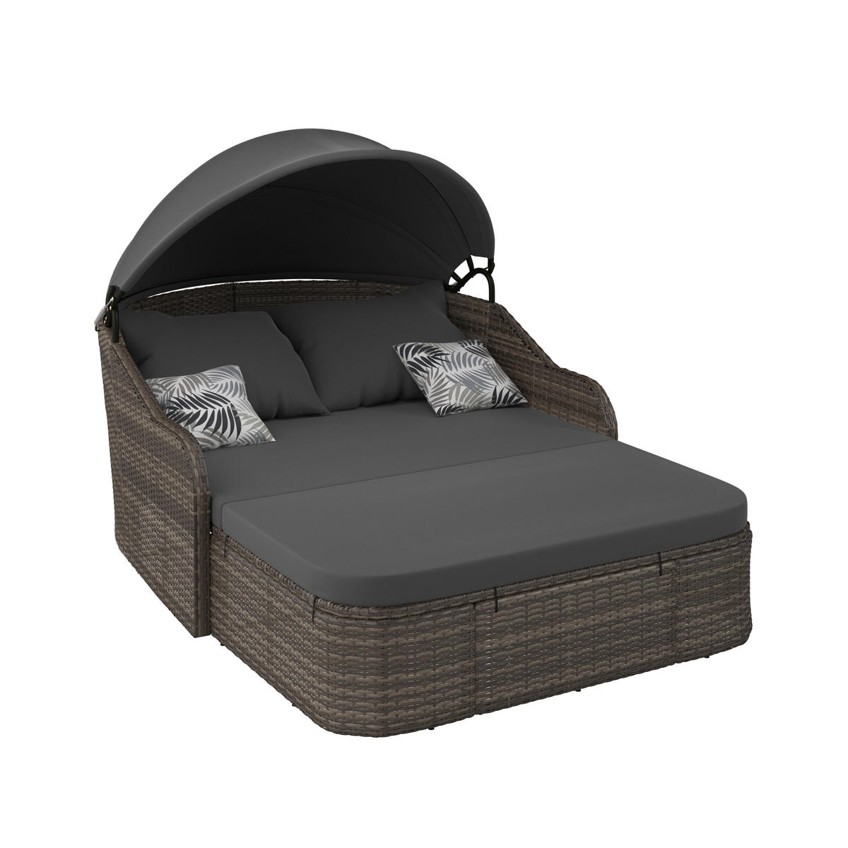 SONNENINSEL  - Schwarz/Grau, MODERN, Kunststoff/Metall (204/132/65cm) - Ambia Garden