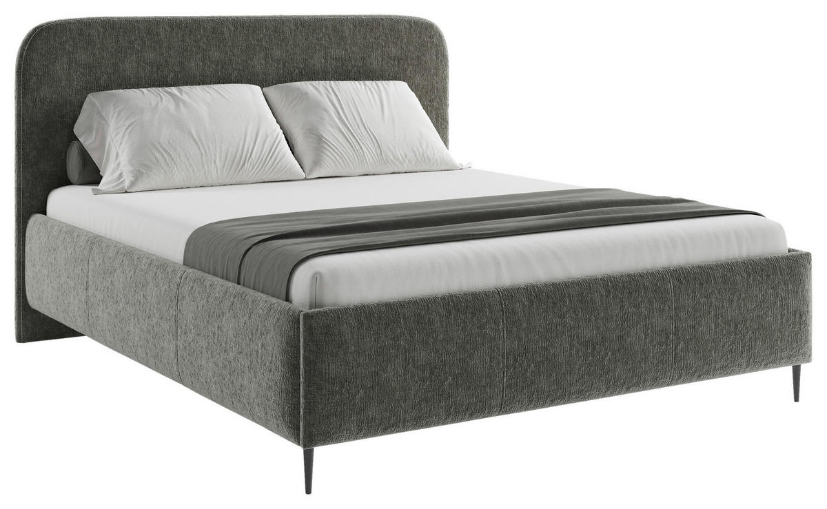 STOPPAD SÄNG 160/200 cm  i antracit  - svart/antracit, Modern, metall/trämaterial (160/200cm) - MID.YOU