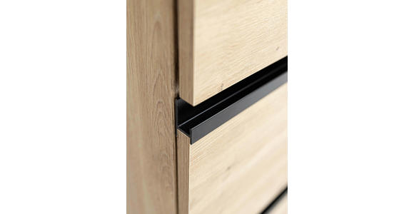 SCHWEBETÜRENSCHRANK  in Eiche Artisan  - Schwarz/Eiche Artisan, KONVENTIONELL, Glas/Holzwerkstoff (175/205/62cm) - Carryhome