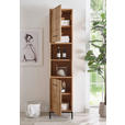 HOCHSCHRANK 40/190/35 cm  - Wildeiche/Schwarz, Basics, Holz/Metall (40/190/35cm) - Linea Natura