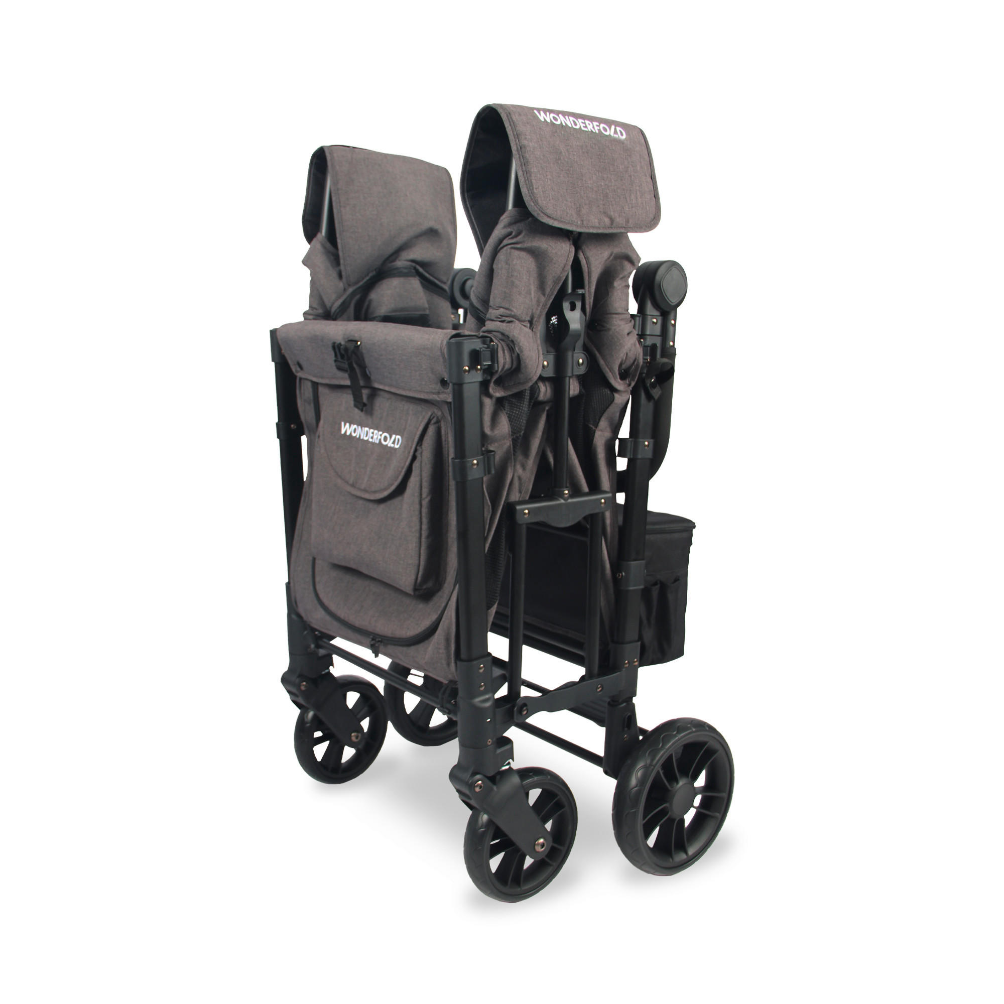 BOLLERWAGEN  W2 Elite Double Stroller Wagon   - Schwarz/Grau, Basics, Textil/Metall (63.50/113.03/137.16cm) - WONDERFOLD