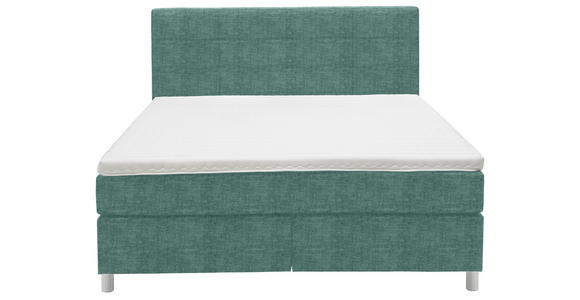 BOXSPRINGBETT 160/200 cm  in Petrol  - Chromfarben/Petrol, KONVENTIONELL, Kunststoff/Textil (160/200cm) - Voleo