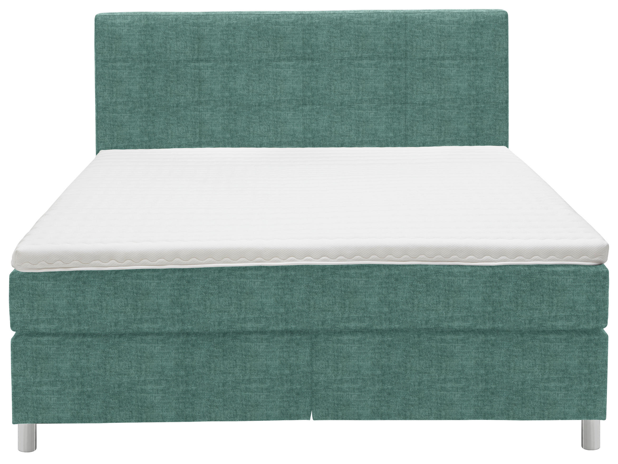 BOXSPRINGBETT 160/200 cm  in Petrol  - Chromfarben/Petrol, KONVENTIONELL, Kunststoff/Textil (160/200cm) - Voleo