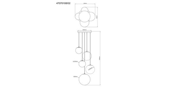 HÄNGELEUCHTE 44,5/120 cm - Goldfarben/Bernsteinfarben, Trend, Glas/Metall (44,5/120cm) - Novel