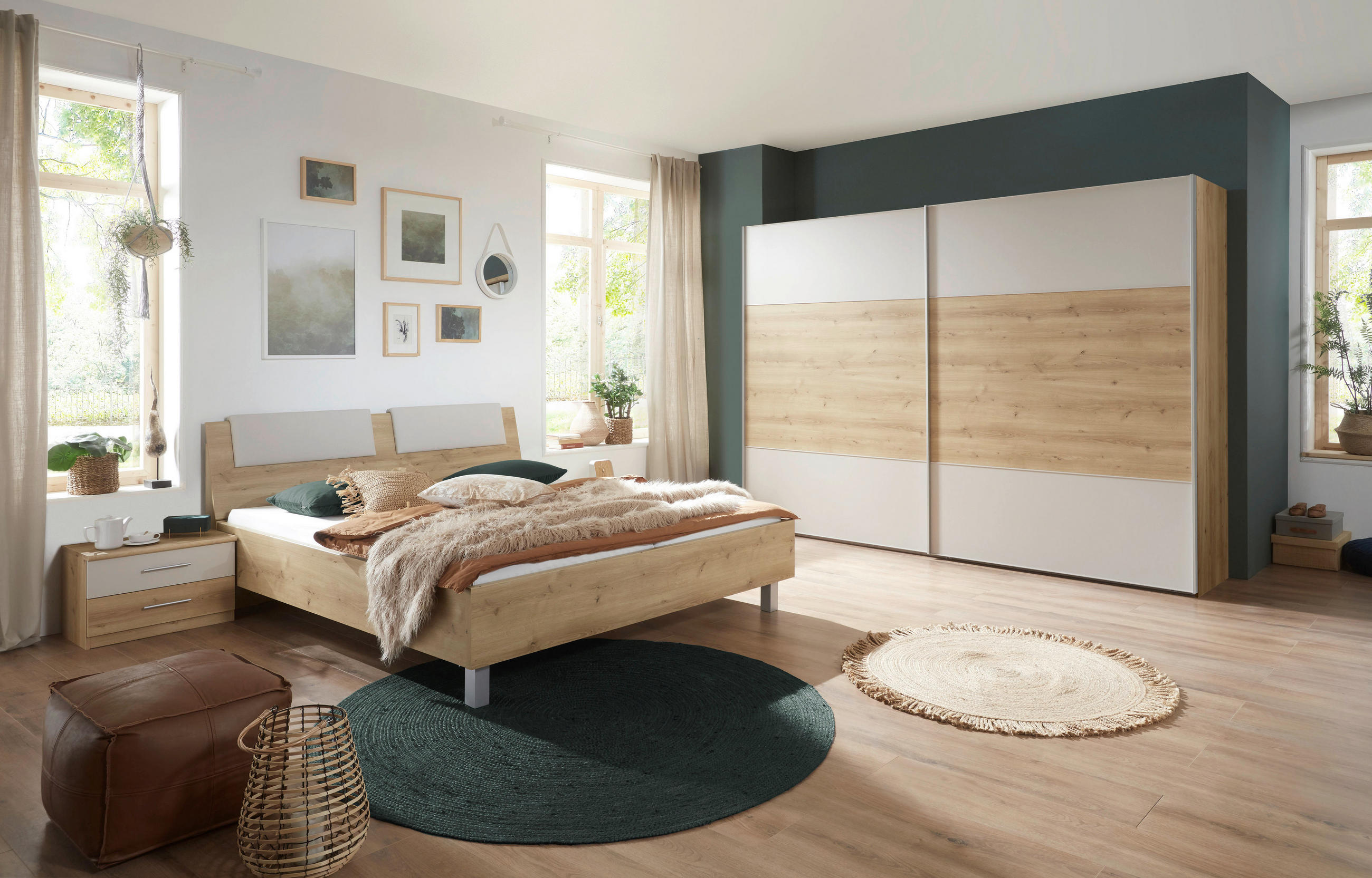 SPALNICA, bela, barve hrasta, barve šampanjca  - barve šampanjca/barve hrasta, Konvencionalno, leseni material - Xora