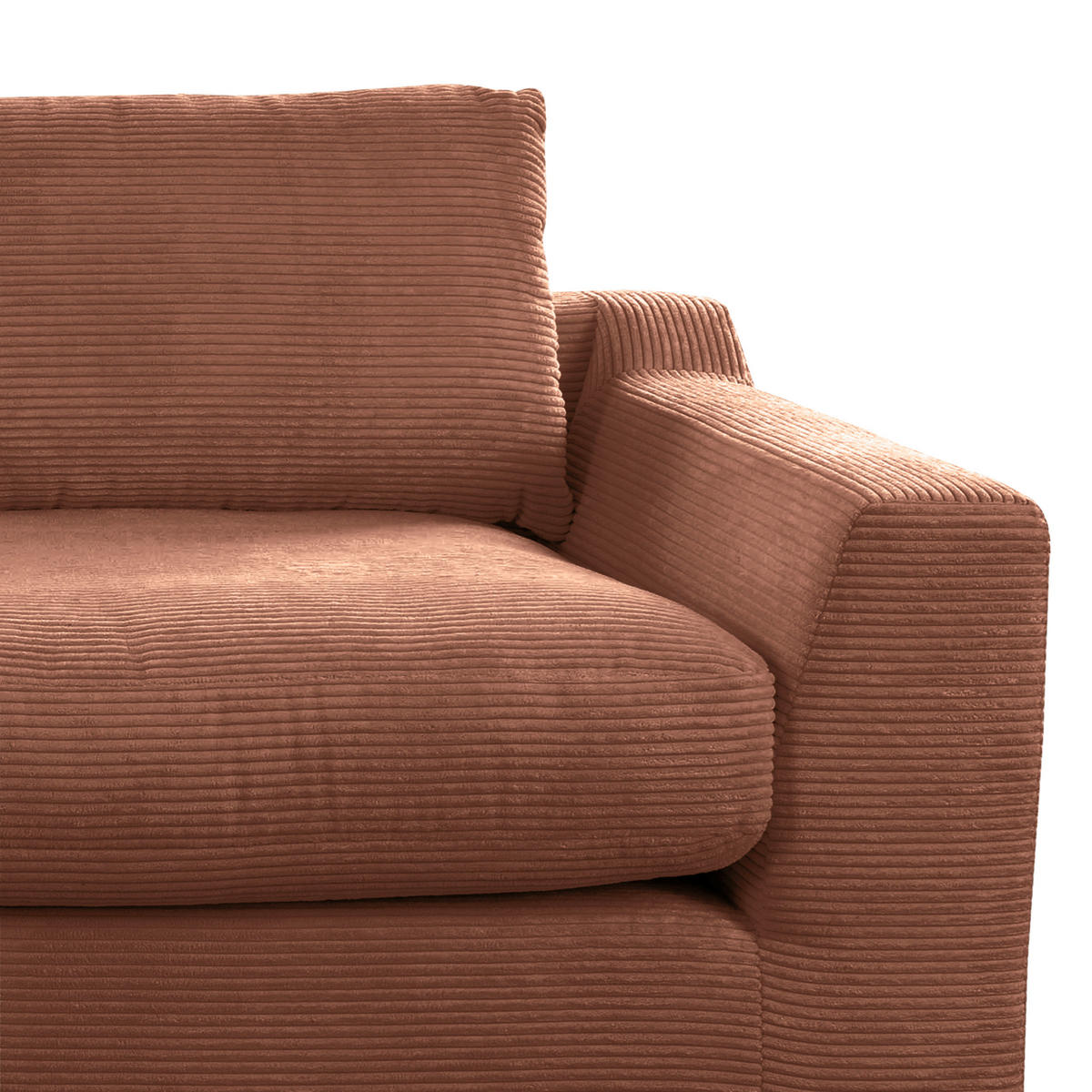 BIGSOFA in Cord Kupferfarben  - Schwarz/Kupferfarben, Design, Kunststoff/Textil (276/90/109cm) - home24