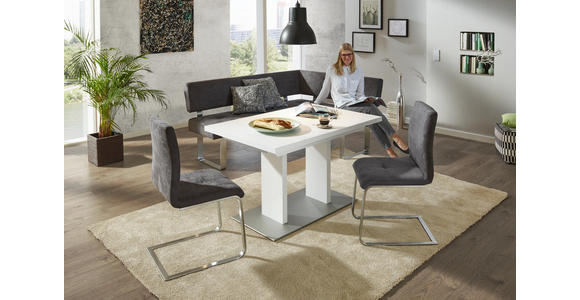 SCHWINGSTUHL in Metall, Textil Anthrazit, Silberfarben - Edelstahlfarben/Anthrazit, Design, Textil/Metall (46/93/57cm) - Dieter Knoll