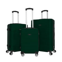 REISEKOFFERSET Dunkelgrün 3-teilig  - Dunkelgrün, Basics, Kunststoff/Textil - Novel