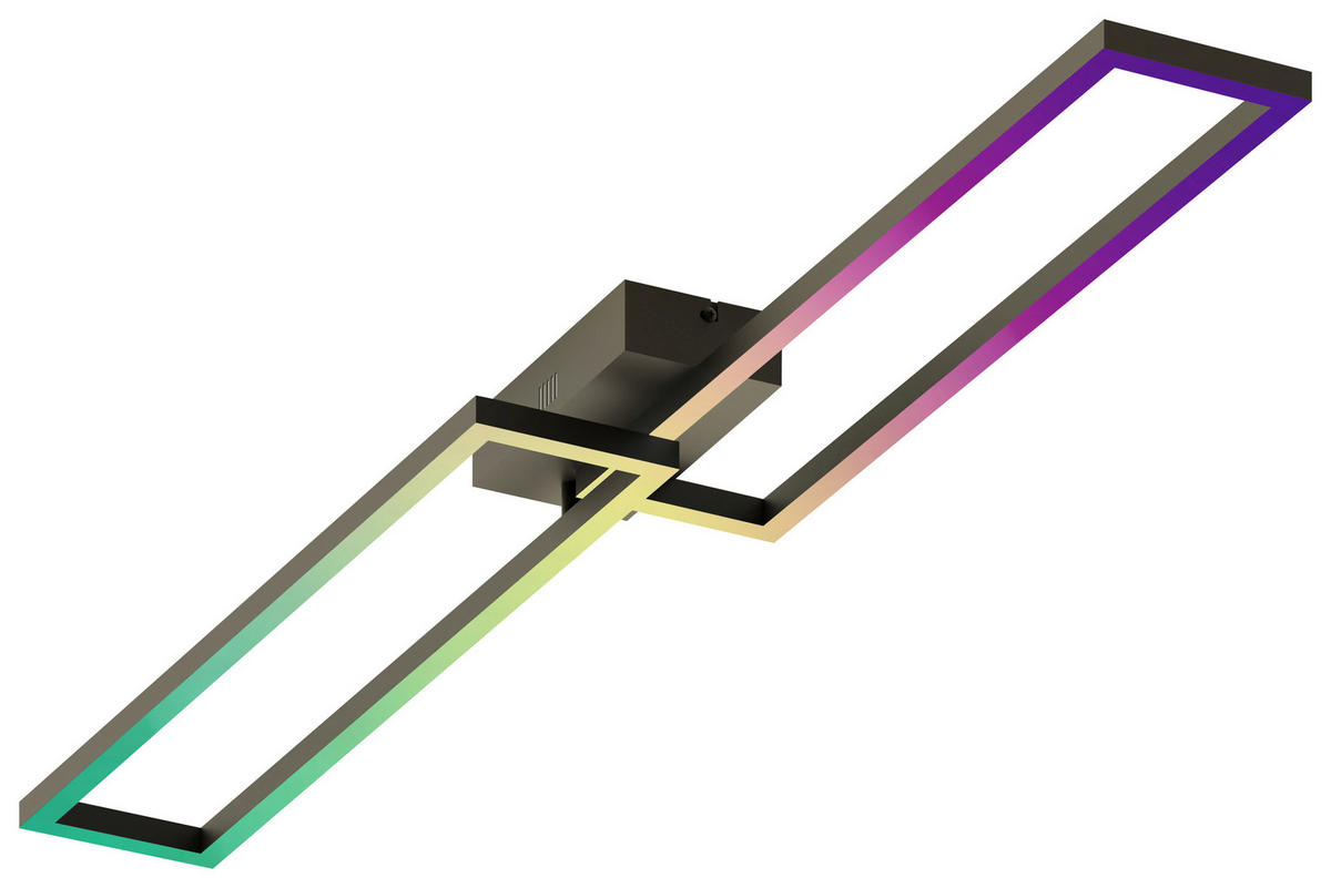 LED-DECKENLEUCHTE  Smart 24,4/7,8/110 cm   - Schwarz, Design, Metall (24,4/7,8/110cm) - Tint