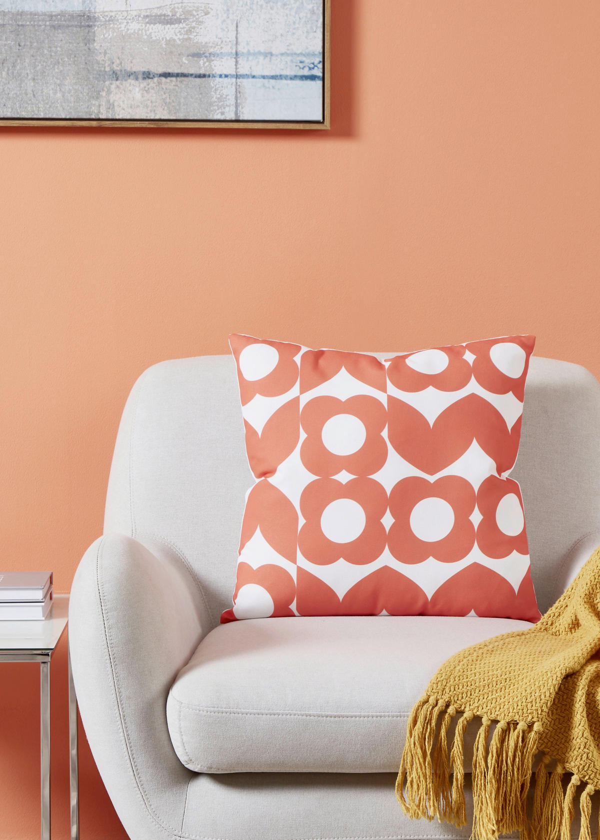 ZIERKISSEN   45/45 cm   - Orange/Weiß, Design, Textil (45/45cm) - Eglo