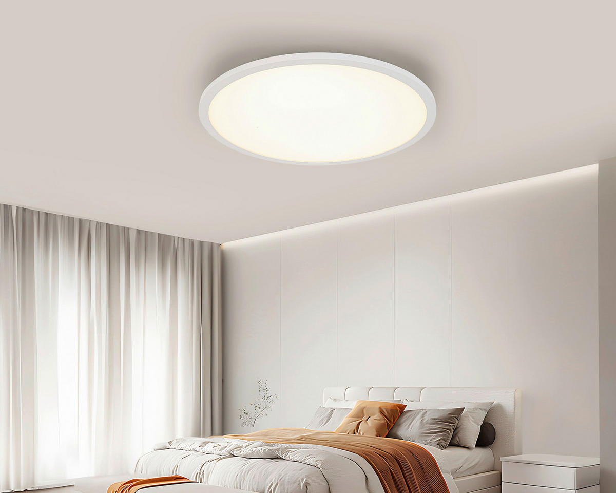 LED PANEL, 45/5 cm  - bílá, Basics, kov/plast (45/5cm) - Novel