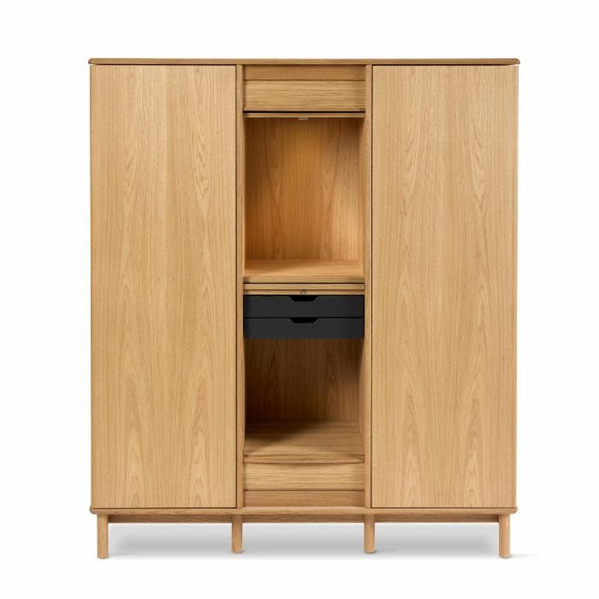 HÖG BYRÅ  124/145/41 cm 2 låda(or)  - ekfärgad, Design, trä (124/145/41cm) - Skovby