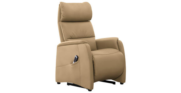 FERNSEHSESSEL in Beige - Beige/Schwarz, KONVENTIONELL, Leder/Kunststoff (69/109/83cm) - Cantus