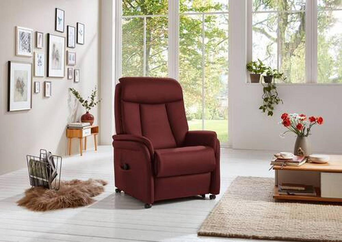 FERNSEHSESSEL in Brombeere  - Brombeere, Konventionell, Leder/Kunststoff (80/107/84cm) - Valdera