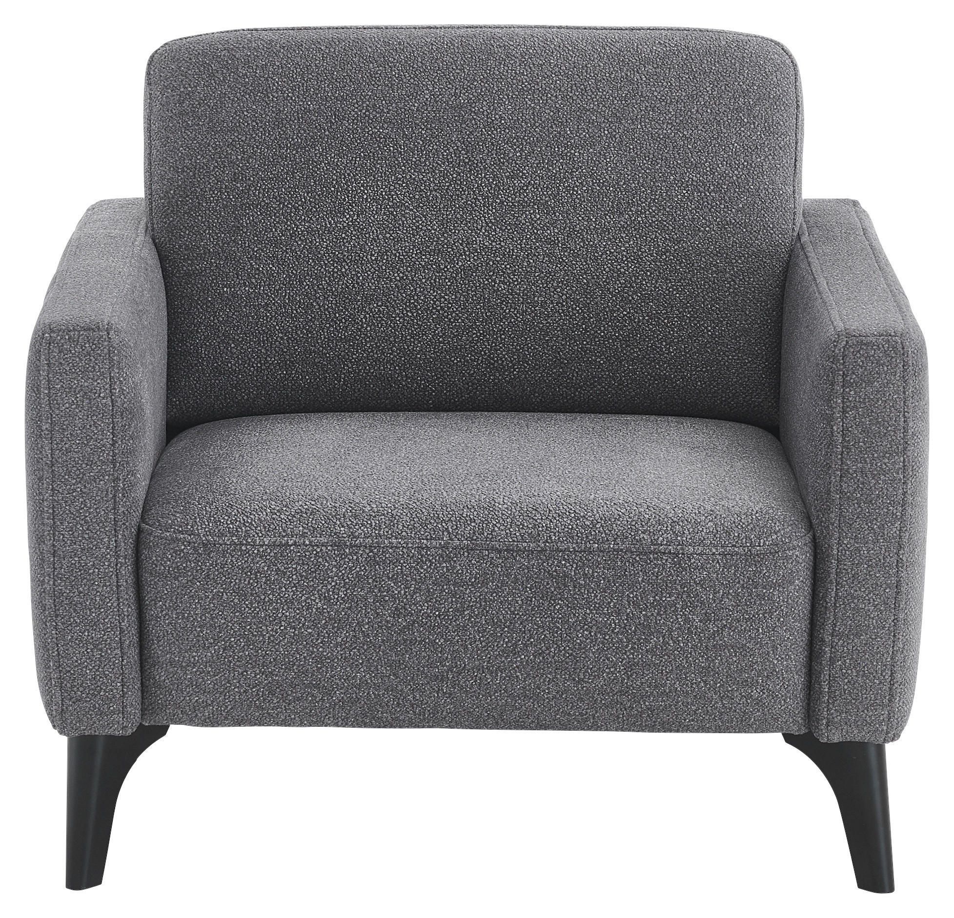 SESSEL in Flachgewebe Grau  - Schwarz/Grau, KONVENTIONELL, Textil/Metall (91/88/92cm) - Elegando