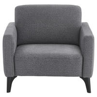 SESSEL in Flachgewebe Grau  - Schwarz/Grau, KONVENTIONELL, Textil/Metall (91/88/92cm) - Elegando